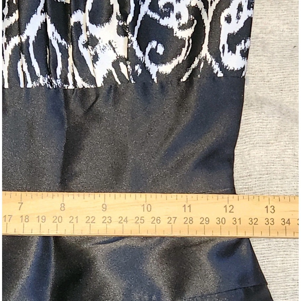 WHBM Satin Black White Dress Size 00 Silk Mini Formal Party Cocktail NWT - Picture 7 of 8
